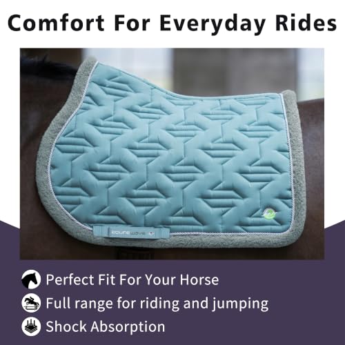 EQUINEWAVE Jump Saddle Pad with Teddy Fleece Trim (Citadel Blue)