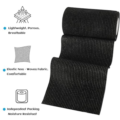 6 Rolls Elastic Self Adhesive Bandage Wrap 4 Inch, Breathable Non Woven Cohesive Bandage, Vet Wrap for Dogs, Ankle Sprains Swelling Medical First Aid Tape, Sports Athletic Tape Black - color: 4 Inch-6 Count Black