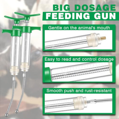 Threlaco 10ml 2 Pcs Drench Gun for Goats, Sheep & Cattle - size: 10ml