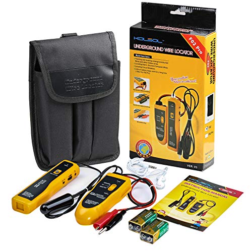 F02 Underground Cable Locator, Wire Tracer with Earphone, Cable Tester for Dog Fence Cables Irrigation Control Wires - color: Yellow