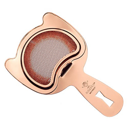Barfly Fine Mesh Spring Strainer, Copper Plated - color: Copper