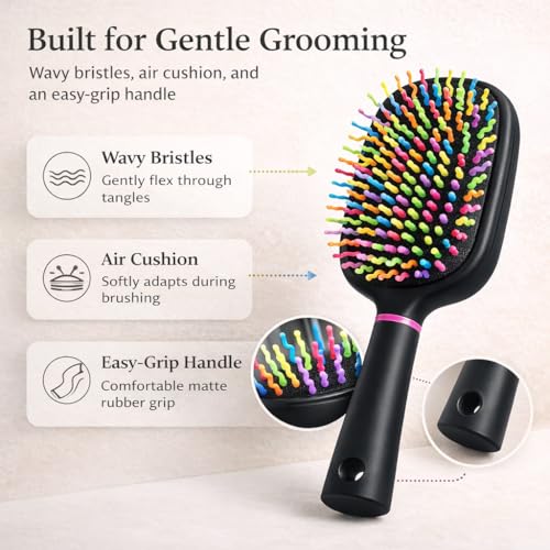 2PCS Rainbow Air Cushion Grooming Brush for Horses Dogs Cats