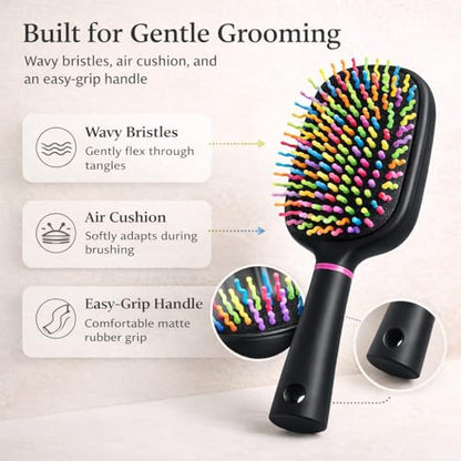 2PCS Rainbow Air Cushion Grooming Brush for Horses Dogs Cats