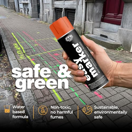 Fox Valley Easy Marker Inverted Spray Paint 16oz Pack of 12, Orange