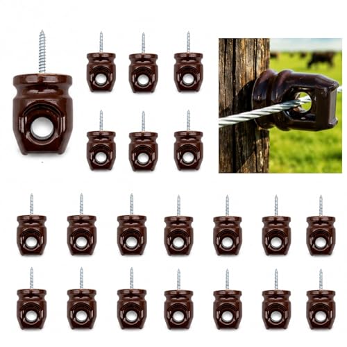 Ceramic Electric Fence Insulators, 20 Pack Heavy Duty Ceramic Insulators