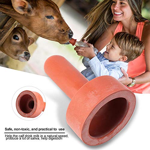 HEEPDD 5Pcs Farm Animal Feeding Bottle Nipple,4.2in Length Rubber Snap On