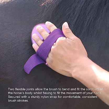 Harrison Howard Flexible Finish Horse Grooming Brush - Bendable, Comfortable Hold, Purple - color: Purple