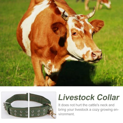 POPETPOP Adjustable Cow Collar, 51 Inch Thickened Nylon Cattle Neck Collar