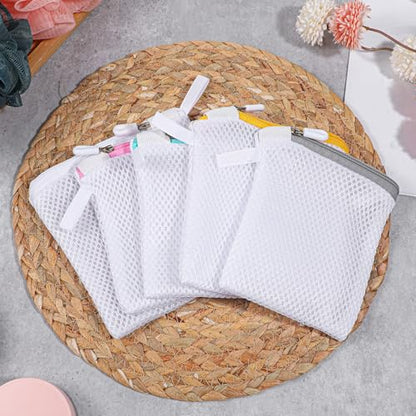 5 Pcs Small Mesh Laundry Bag Mini Lingerie Bags 5.5 x 4.7 Inch for Washing Delicates With Zipper for Socks, Bra, Underwear, Travel Clothing Storage