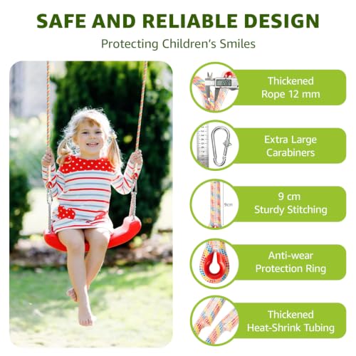 Heavy Duty Tree Swing Ropes with Safer Lock-(2Pack, Rainbow,10FT) - color: Rainbow, size: 120''(10FT)-2 Pack