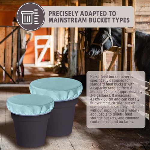 2-5 Gallon Horse Bucket Cover, Waterproof Horse Feed Bucket Cover, Lightweight and Easy to Use (Excluding Bucket, Mint Green) - color: Mint Green
