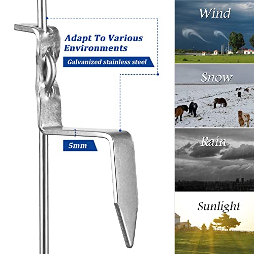 30PCS 41" Electric Fence Step-in Pigtail Posts, Single Rope Stakes - color: White