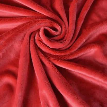 Surf turtle Red Super Soft Minky Fabric by The Yard, 36"x60" - color: Red
