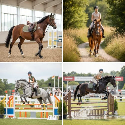 Premium English Horse Saddle Pad, Quilted Square Design, Available in Pink, Mint Green and Red etc, All-Purpose with Girth Straps (Hunter Green) - color: Hunter Green