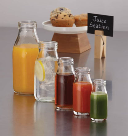 American Metalcraft GMB6 Glass Milk Bottle, 6 oz. (CAP6 Sold Separately)