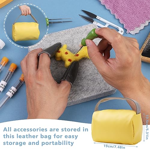 kdafio 74 Pcs Needle Felting Tools, Wool Carding Brush Needle Felting Kit - color: Color 2,74Pcs