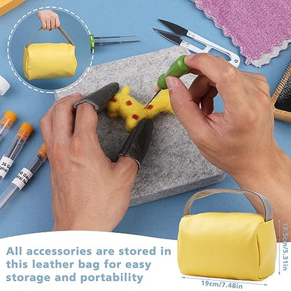 kdafio 74 Pcs Needle Felting Tools, Wool Carding Brush Needle Felting Kit - color: Color 2,74Pcs