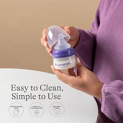 Lansinoh Anti-Colic Baby Bottles, 2 Ounces, 2 Count - style: 2 Ounce, XS Flow, 2 Count