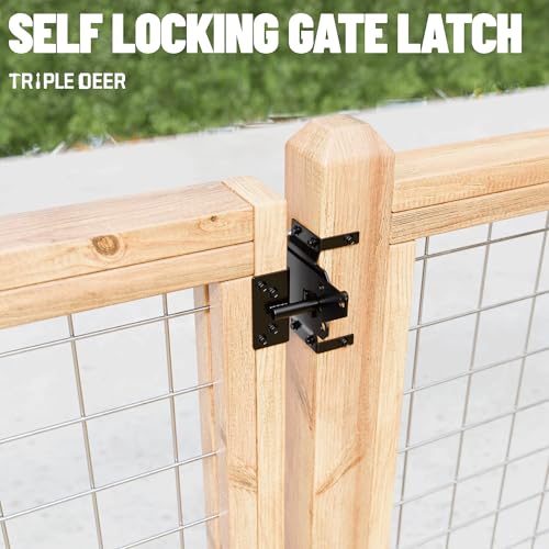 Heavy Duty Self-Closing Gate Hinge and Self-Locking Latch Hardware Kit