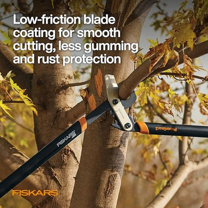 Fiskars 32” PowerGear2 Garden Bypass Loppers, 2" Cut Capacity Tree Trimmer | Tree Branch Cutter for Thick Branches, Multiplies Cutting Power for Less Effort, Steel Blade with Low-Friction Coating - style: 32 in