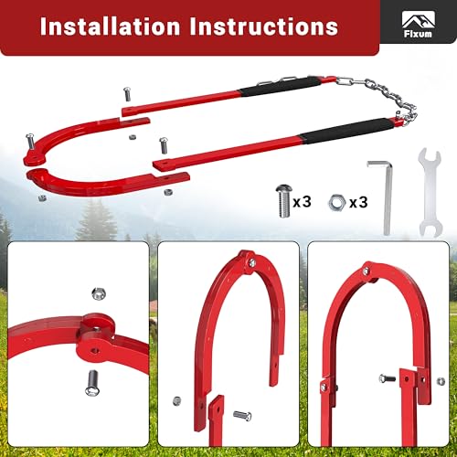 Fence Wire Fixer, Heavy-Duty Fence Stretcher Repair Tool, 15.4" Max Opening, Wire Tightener, Wire Tensioner as Fencing Tools for Barbed/Plain/Electric Wire in Farm, Ranch or Garden (Red)