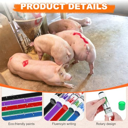 M METERXITY 5-Pack Livestock Marker, 11.6 Cm/4.6 Inches Medium Animal Crayons for Pig/Cattle/Cow/Sheep Supplies, Farming Livestock Marking Crayons [Green] - color: Green