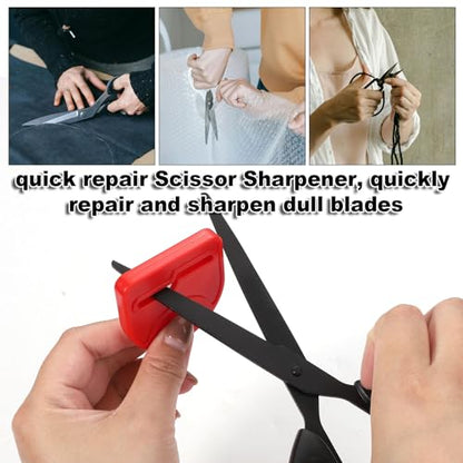 2pcs Scissor Sharpener Tool, Handheld Small Sharpening Scissors Tool (Red)