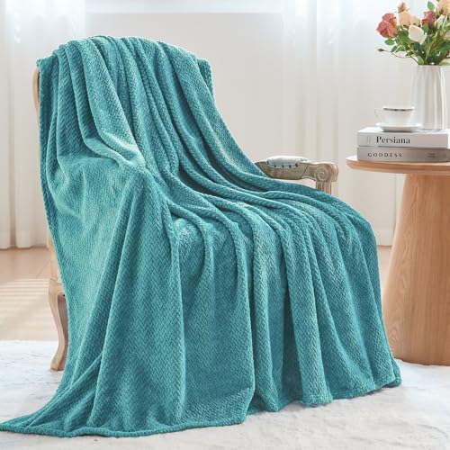 NEWCOSPLAY Fleece Leaves Pattern King Blanket, Dark Blue, 90"x110" - color: Dark Blue, size: King(90"x110")