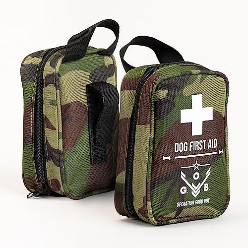 Operation Good Boy Tactical Pet First Aid Kit - Essential Supplies for Canine Mishaps - Lightweight, Waterproof Nylon Tote with Antiseptic Wipes, Antibiotic Ointment, Dressing, and Gauze