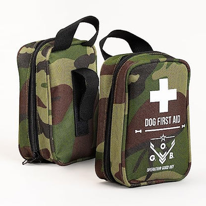 Operation Good Boy Tactical Pet First Aid Kit - Essential Supplies for Canine Mishaps - Lightweight, Waterproof Nylon Tote with Antiseptic Wipes, Antibiotic Ointment, Dressing, and Gauze