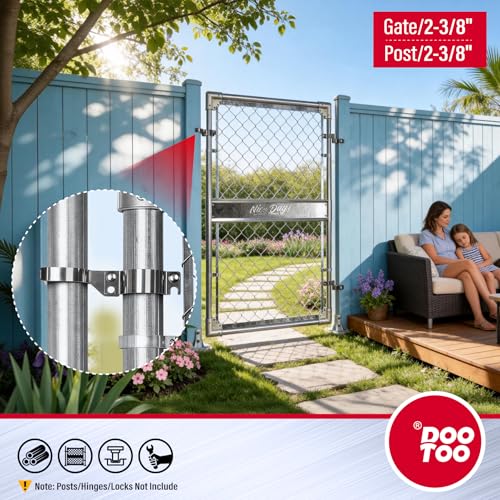 Stainless Steel 2-3/8" x 2-3/8" Chain Link Gate Latch （Fit 2-3/8" Gate Frame）, Heavy Duty Chain Link Fence Gate Fork Latch with Hole for Padlock 1Pack - color: 2-3/8"x2-3/8"