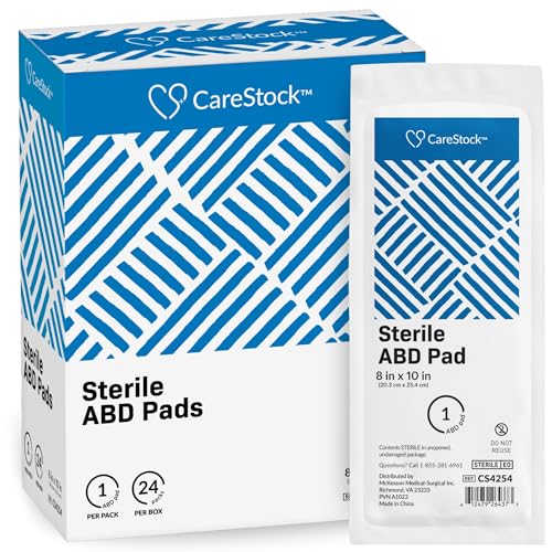 CareStock Abdominal Pads Sterile ABD Pads, 8 x 10 in, 24 ct - size: 24 Count