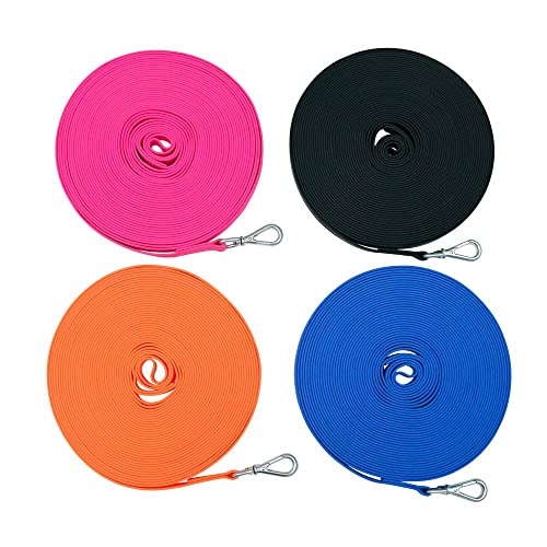 Waterproof Dog Training Leash 50FT 30FT 15FT 10FT 5FT Heavy Duty Recall Long Lead for Large Medium Small Dogs (15FT, Pink) - color: Pink, size: 15FT