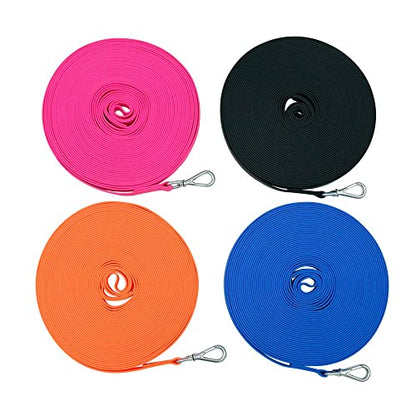 Waterproof Dog Training Leash 50FT 30FT 15FT 10FT 5FT Heavy Duty Recall Long Lead for Large Medium Small Dogs (15FT, Pink) - color: Pink, size: 15FT