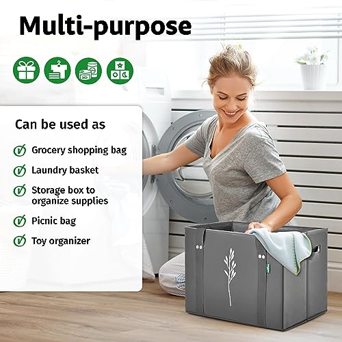 Green Bulldog Reusable Grocery Bags, Tote Bag For Shopping, Beige, 3 Pack - color: Beige | 3pck