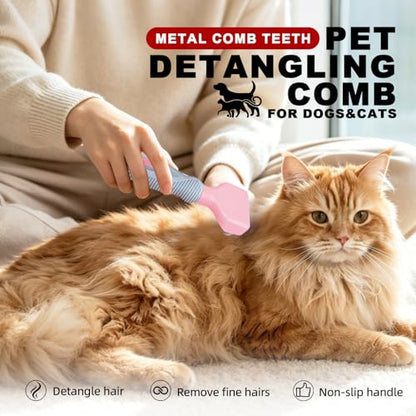 HOP Pink Professional Pet Dematting Comb for Dogs&Cats Matted Fur Remover