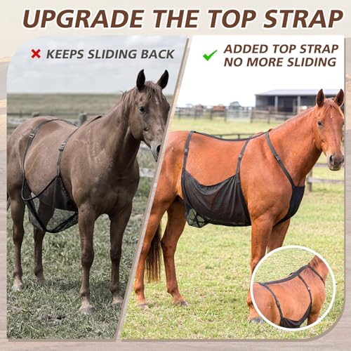Horse Belly Guard, Adjustable Belly Protector Upgraded Breathable Mesh Girth Padding Suitable for Riding and Stables, for Enhanced Horse Comfort, 47.24 x 27.5 in