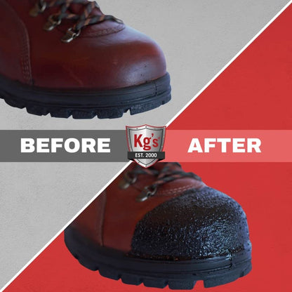 Kg's Boot Guard Brush On Toe Protection – Brush On Liquid for Tough, Long-Lasting Safety Protection on Boots - color: Black, style: 4.5 Ounces