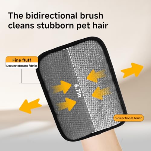 NVNAN 2-in-1 Pet Grooming Glove and Fabric Hair Remover | Dual-purpose design for brushing pets and fabric cleanup, helping manage loose fur on pets, and furnitures - color: Fabric Pet Hair Gloves + Pet Grooming Brush
