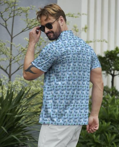 Men‘s Golf Shirt Funny Polo Shirts Short Sleeve Golf Polo Shirts Gifts Print Shirts - color: 618style-26-poa, size: Medium