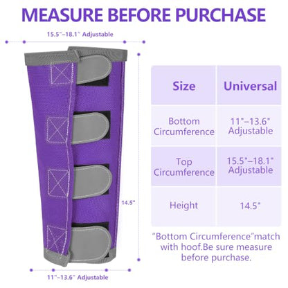 Fly Boots for Horses Set of 4 with Reflective Vercros, Loose Fitting Mesh Horse Fly Boots Leggings, Adjustable Equine Leg Wraps & Socks, Stay Up Not Sag, No Rub - color: Purple