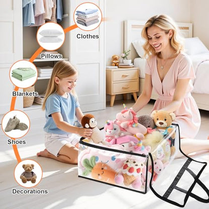 SpaceTrove Clear Storage Bags, 8-Pack Under Bed and Closet Organizers 60L - size: 60L