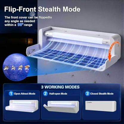 Fruit Fly UV Light Trap Indoor Commercial for Restaurants Bug Zapper 2 PCS - style: 2pack-White-w/10 Sticky Glue Boards
