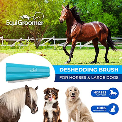 EquiGroomer 8-Inch Deshedding Brush for Dogs & Horses, Turquoise - color: Turquoise