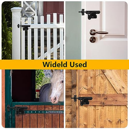 HOME MASTER HARDWARE Heavy Duty Slide Bolt Gate Latch, 1 Pack Door Latch | Metal Sliding Bolt Door Lock with Padlock Hole, Suitable for Fence, Barn, Shed, Interior, Outdoor, Included Screws, Black