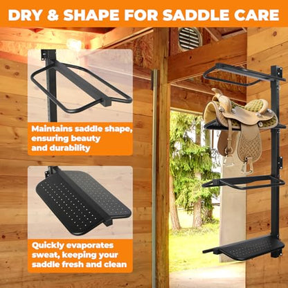 Sidasu 4 Tier Saddle Rack Wall Mount Detachable, Heavy Duty Saddle Stand - size: Detachable