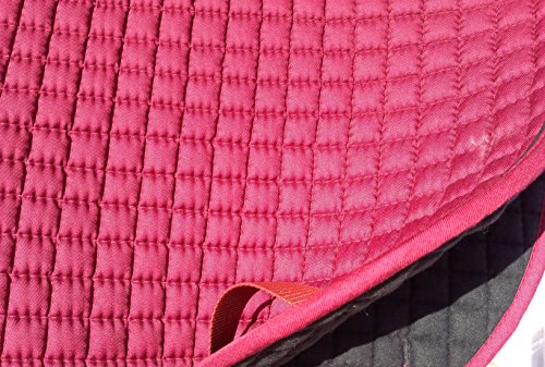 Colorful Selection of All-Purpose English Saddle Pads for Horses - color: Burgundy Maroon w/Black Trim