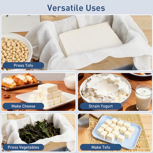 Tofu Press Stainless Steel, Tofu Maker and Paneer Press with Cloth, Blue - color: Blue