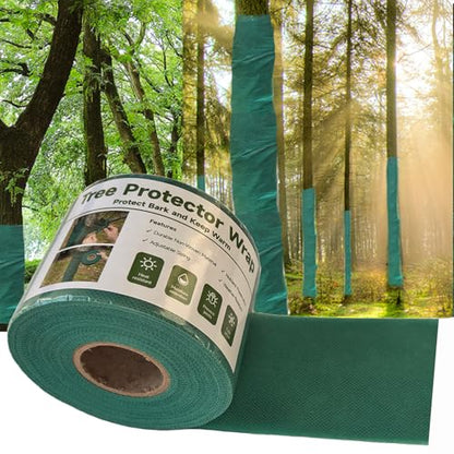 120ft Tree Wrap to Protect Bark, Tree Wrap for Damaged Bark, Tree Trunk Wrap to Keep Plants Warm and Tree Trunk Protectors from Deer and Animal, Durable and Effective, Green - color: 120ft-green