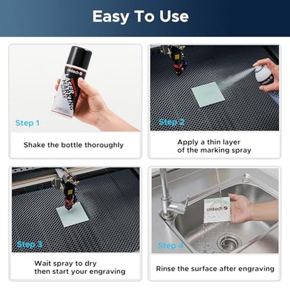 OMTech Laser Marking Spray, 2pcs 8oz, Red Marking for CO2 Laser on Metal - color: 8 OZ -- Red, size: 2 Pcs